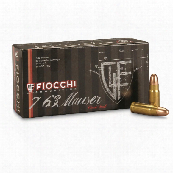 Fiocchi Specialty, 7.63mm Mausre, Mc, 88 Grain, 50 Rounds