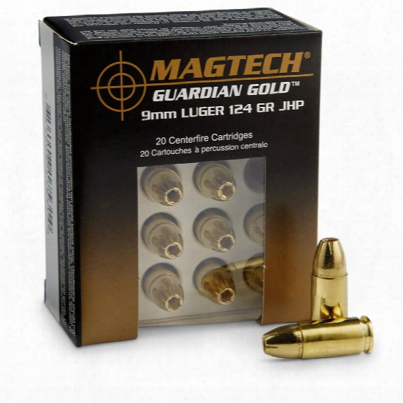 Magtech Guardian Gold, 9mm Luger, Jhp, 124 Grain, 20 Rounds