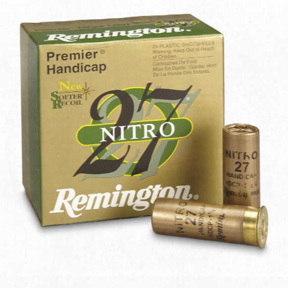Remington, 12 Gauge, Premier Nitro 27 Handicap Loads, 2 3/4&amp;quot; 1 1/8 Ozs. #7 1/2, 25 Rouds