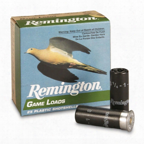 Remington, Lead Game Loads, 12 Gauge, 2 3/4&amp;quot; 1 Ozs., 25 Rounds