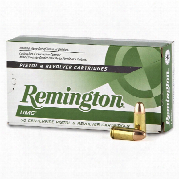 Remington Umc Handgun, 9mm Luger, Mc, 115 Grain, 50 Rounds