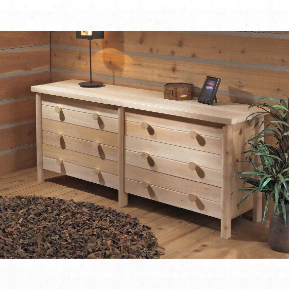 Rustic Natural Cedar Furniture Company Cedar Log Dresser, 6 Drawer