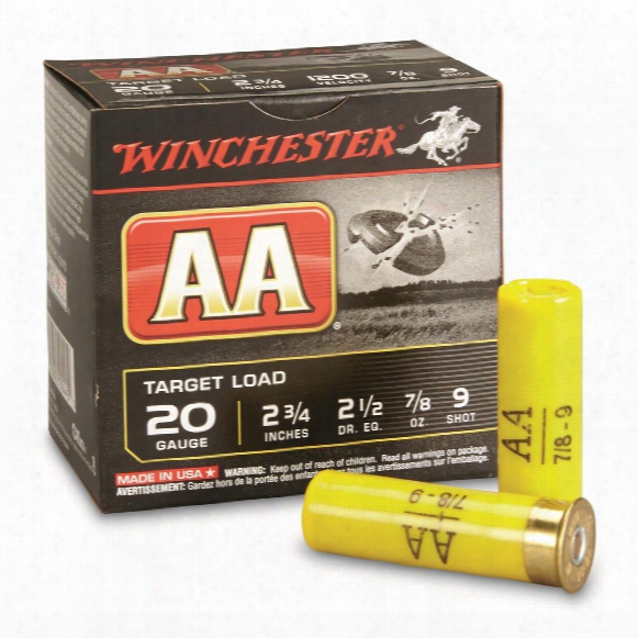 Winchester, #9 Aa Shotshells, 20 Gauge, 2 3/4&amp;quot; Shell, 7/8 Oz., 25 Rounds