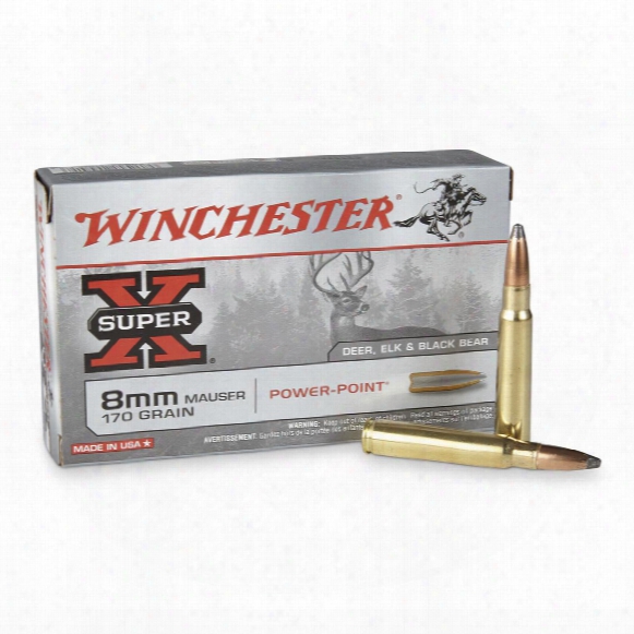 Winchester Super-x, 8mm Mauser, Pp, 170 Grain, 20 Rounds