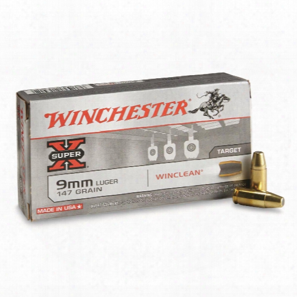 Winchester Usa Winclean, 9mm Luger, Beb, 147 Grain, 50 Rounds