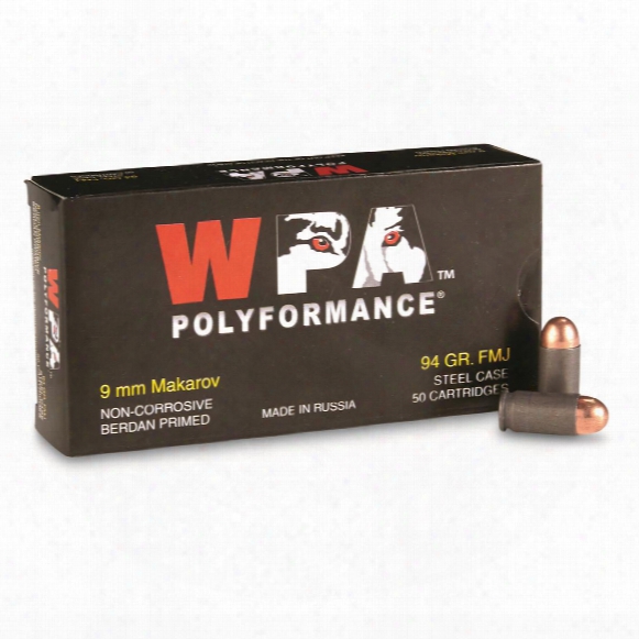 Wolf Wpa Polyformance, 9x18mm Makarov, Fmj, 94 Grain, 50 Rounds