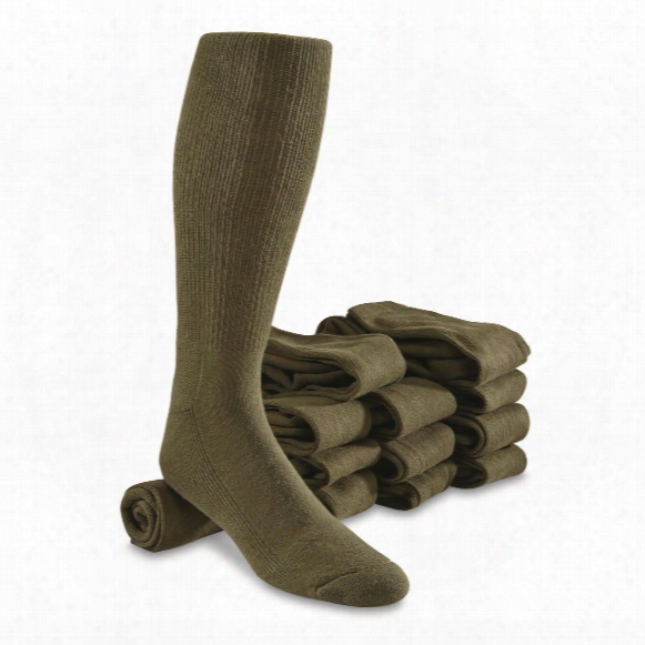 U.s. Military Surplus Antimicrobial Socks, 12 Pairs, New
