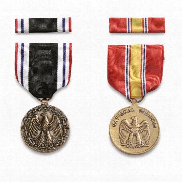 U.s. Military Surplus Pow And National Defense Medals, 2 Pack, New