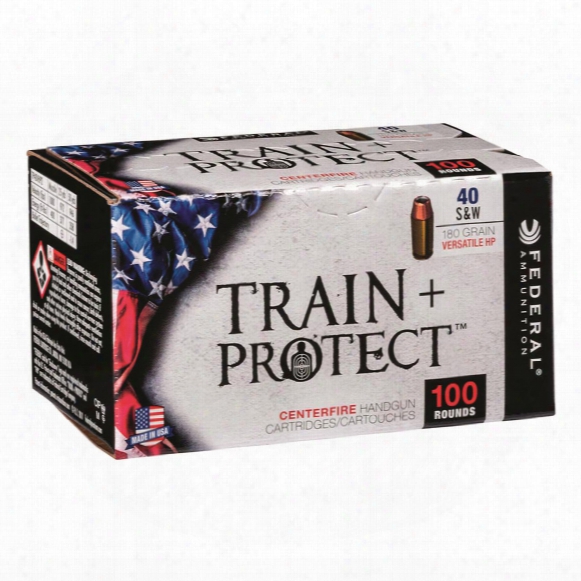Federal Train + Protect, .40 S&amp;amp;w, Vhp, 180 Grain, 100 Rounds