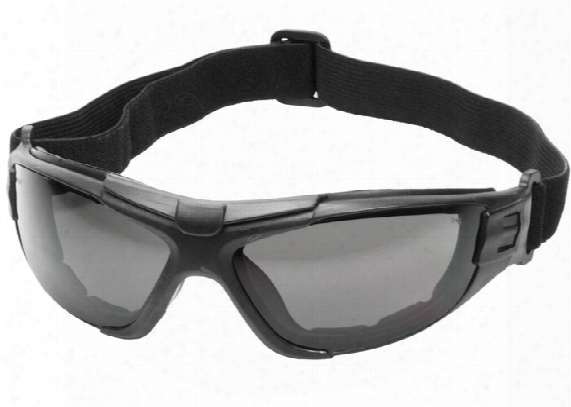 Radians 4-in-1 Foam-lined Airsoft Safety Glasses, Smoke Lenses, Removable Strap & Temples