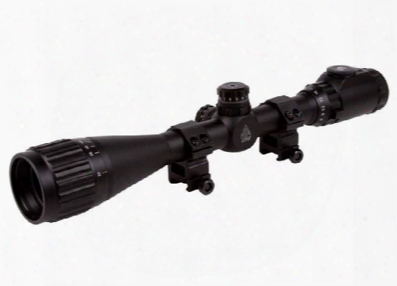 Utg 4-16x40 Ao Rifle Scope, Ez-tap, Illuminated Mil-dot Reticle, 1/4 Moa, 1" Tube, See-thru Weaver Rings