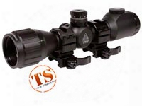 Utg 4x32 Ao Bug Buster Compact Rifle Scope, Ez-tap, Iluminated Mil-dot Reticle, 1/4 Moa, 1" Tube, Low Max Strength Lever Lock Weaver Rings