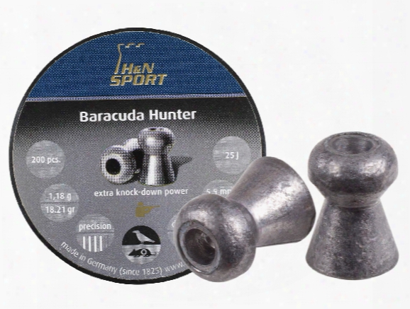 H&n Baracuda Hunter, .22 Cal, 18.21 Grains, Hollowpoint, 200ct