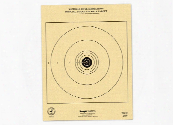 Kruger Nra 25 Ft Air Rifle Target, 7"x9", 100ct