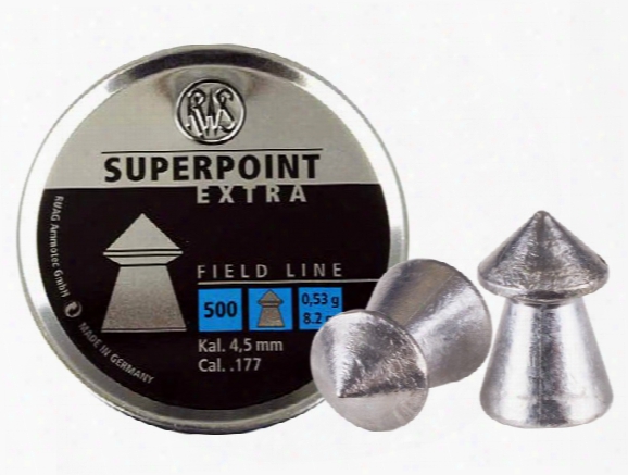 Rws Superpoint Extra .177 Cal, 8.2 Grains, Pointed, 500ct