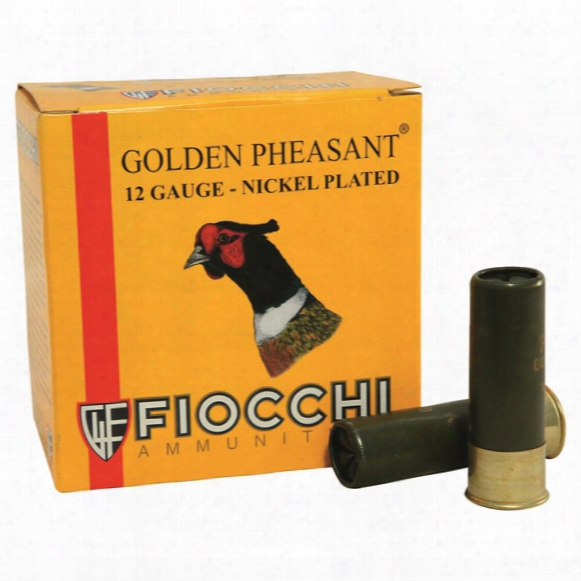 Fiocchi Golden Pheasant, 12 Gauge, High Velocity Nickel-plated, 3&amp;quot; 1 5/8-oz. Shells, 25 Rounds