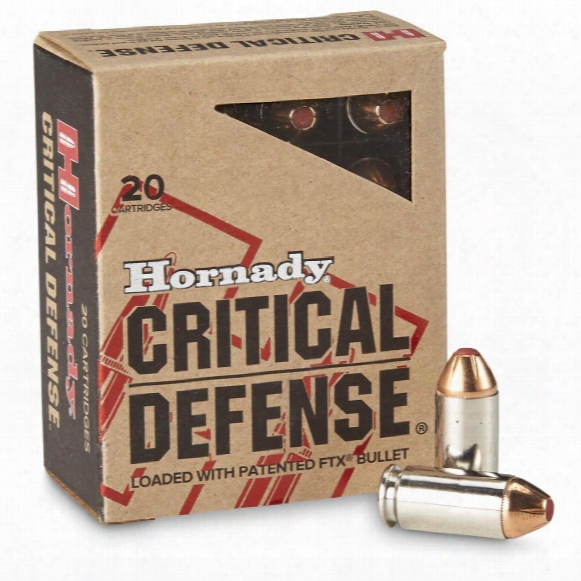 Hornady Critical Defense, .40 S&amp;amp;w, Ftx, 165 Grain, 20 Rounds