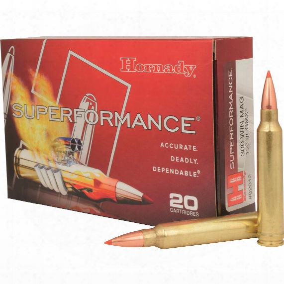 Hornady Superformance, .300 Winchester Magnum, Gmx, 150 Grain, 20 Rounds