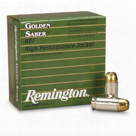 Remington Golden Saber, .45 Acp, Hpj, 185 Grain, 25 Rounds