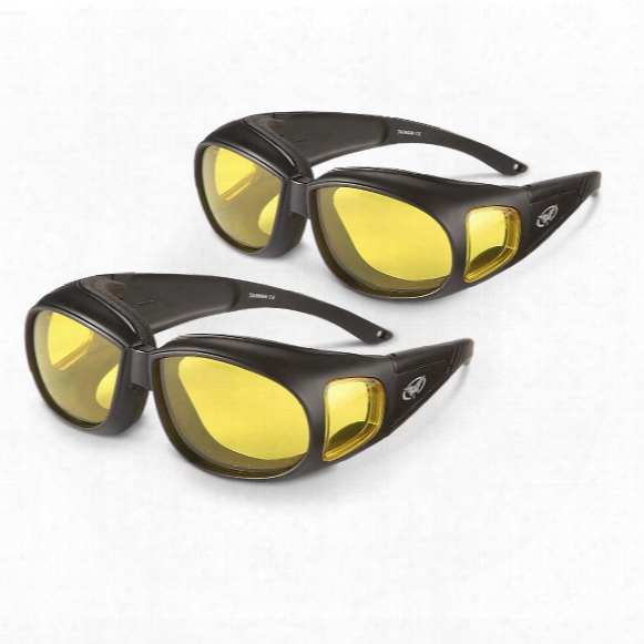 2-prs. Of Outfitters Overtop Polycarbonate Glasses, Yellow