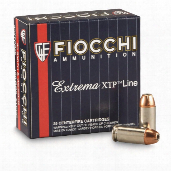 Fiocchi Extrema, .40 S&amp;amp;w, Xtphp Pistol, 180 Grain, 25 Rounds