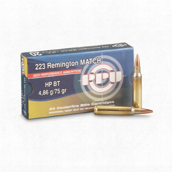 Ppu, .223 Remington, Match Hpbt, 75 Grain, 20 Rounds