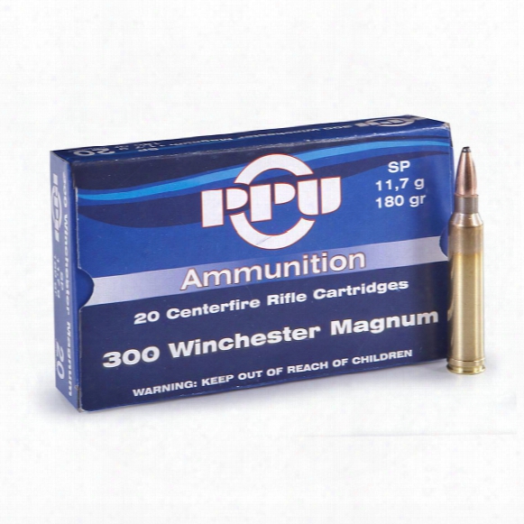 Ppu, .300 Winchester Magnum, Sp, 180 Grain, 20 Rounds