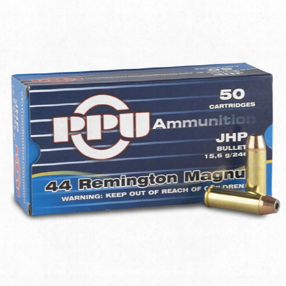 Ppu, .44 Remington Magnum, Jhp, 240 Grain, 50 Rounds