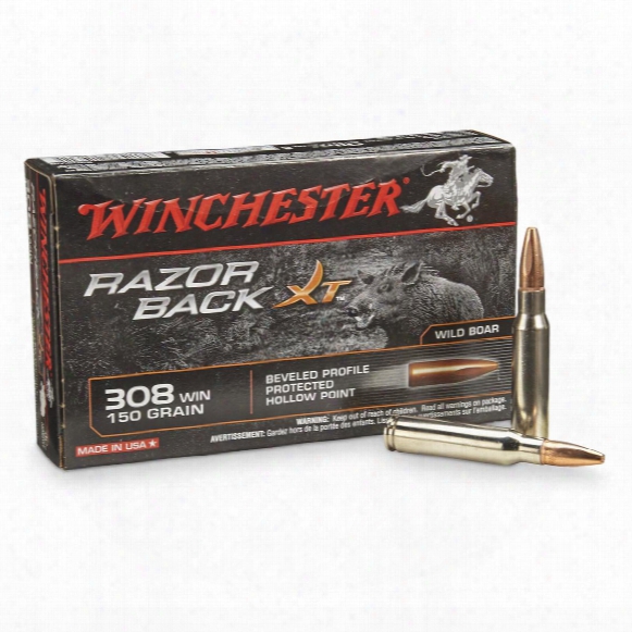 Winchester Razzorback Xt, .308 Winchester, Razorback Xt Hp, 150 Grain, 20 Rounds