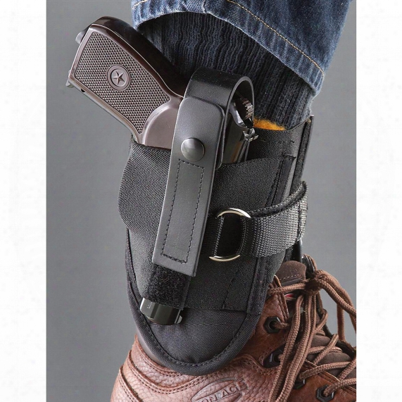 Wolverine D-ring Lock Leather Ankle Holster, Sub-compact Pistols, 9mm/.45 Caliber