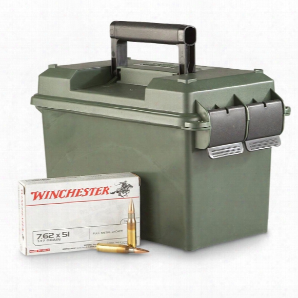 .308 (7.62x51mm), Fmj, 147 Grain Ammo With Ammo Can, 300 Rounds