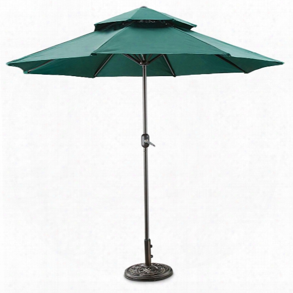 Castlecreek 9&amp;#039; Two Tier Patio Umbrella With Crank