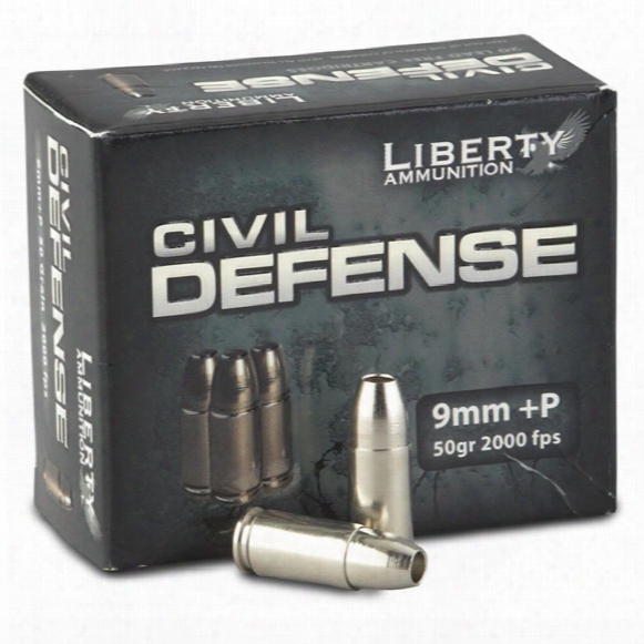 Liberty Civil Defense, 9mm +p, Hp, 50 Grain, 20 Rounds