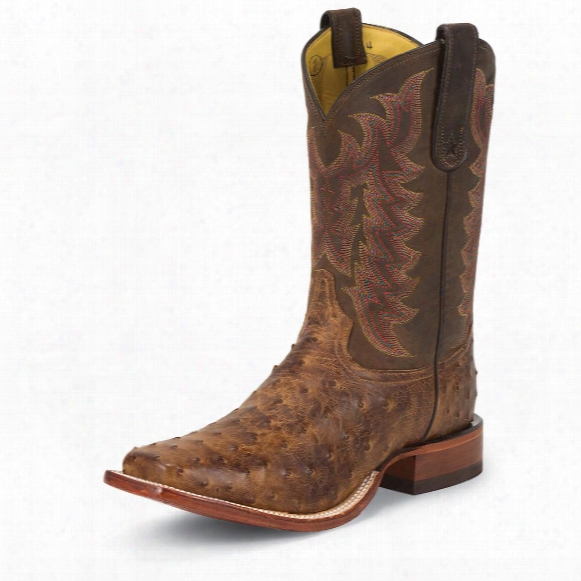 Men&amp;#39;s Tony Lama 11&amp;quot; Vintage Ostrich Western Boots, Chocolate