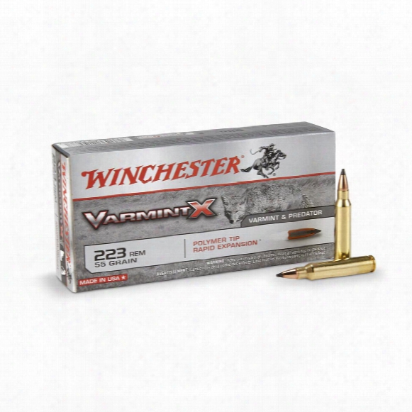 Winchester Varmint X .223 Rem. 55 Grain Varmint X Poly Tip Ammo, 20 Rounds