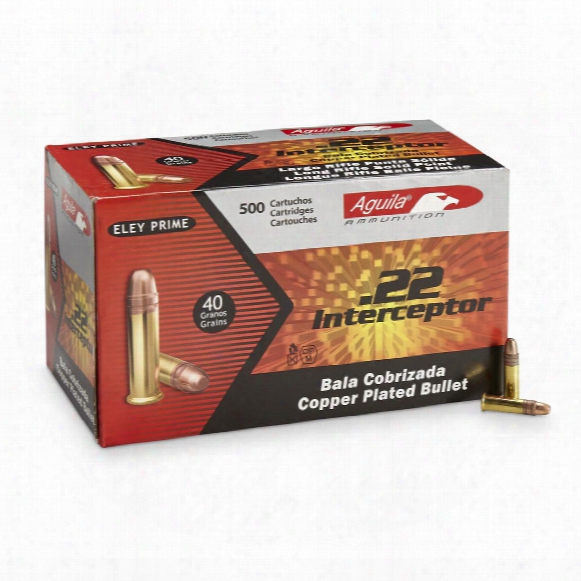 Aguila Interceptor, .22lr, 40 Grain, Plated Lead Round Nose, 500 Rounds