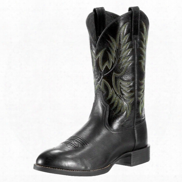 Ariat 11&amp;quot; Heritage Stockman Cowboy Boots, Black