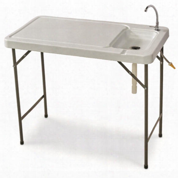 Guide Gear Folding Fish/game Cleaning Table With Sink-faucet