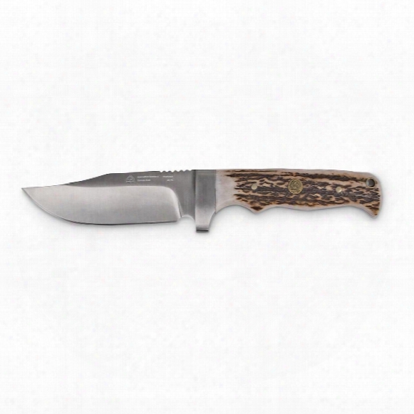 Puma Sgb Buffalo Skinner Stag Fixed Blade Knife, 4&amp;quot; Blade