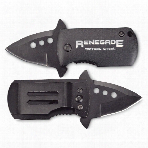 Renegade Tactical Steel Fast Clip Folding Knife, 1.5&amp;quot; Blade