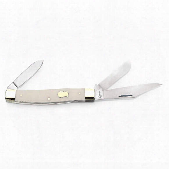 Boker Plus Stockman White Bone Knife, 2.375&amp;quot; Blade