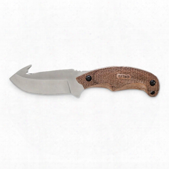 Old Timer Copperhead Full Tang Gut Hook Fixed Blade Knife, 3.67&amp;quot; Blade
