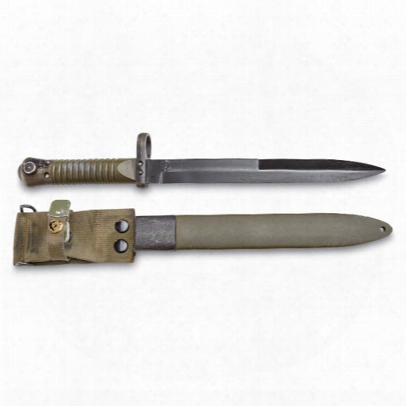 Spanish Military Surplus Model L Cetme 9&amp;quot; Bayonet With Sheath, Used