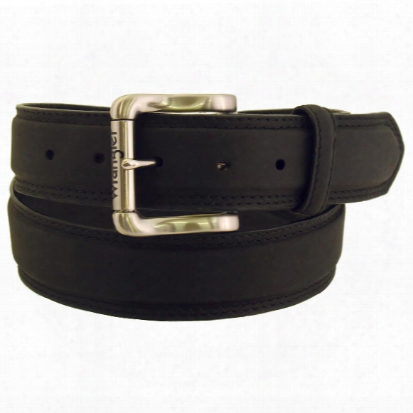 Wrangler Rugged Wear Men&amp;#39;s Leather Belt, Decorative Edge