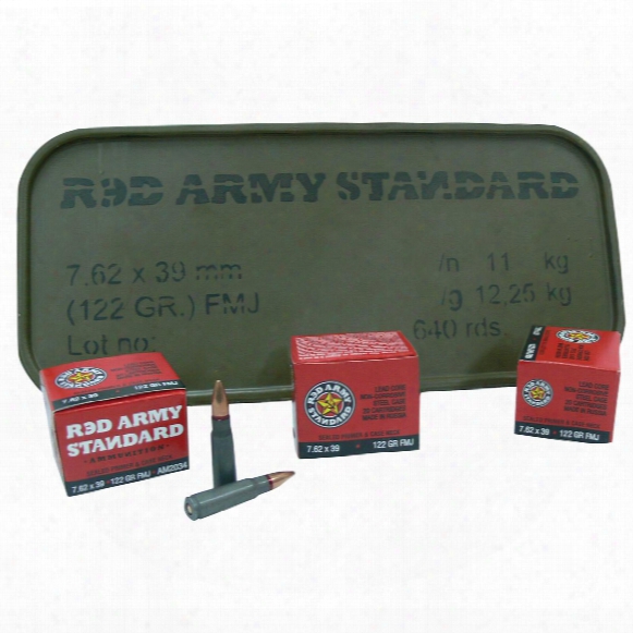 Red Army Standard, 7.62x39mm, Fmj, 122 Grain, 640 Rounds