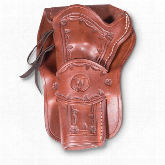 Western Justice Hand-tooled Leather Holster, 6&amp;quot; Arrel, Right Hand
