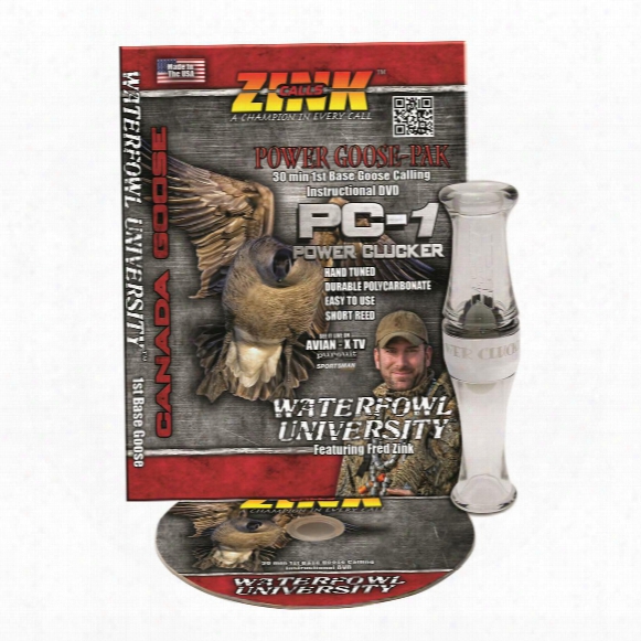 Zink Power Clucker Pc-1  Polycarbonate Goose Call And Instructional Dvd