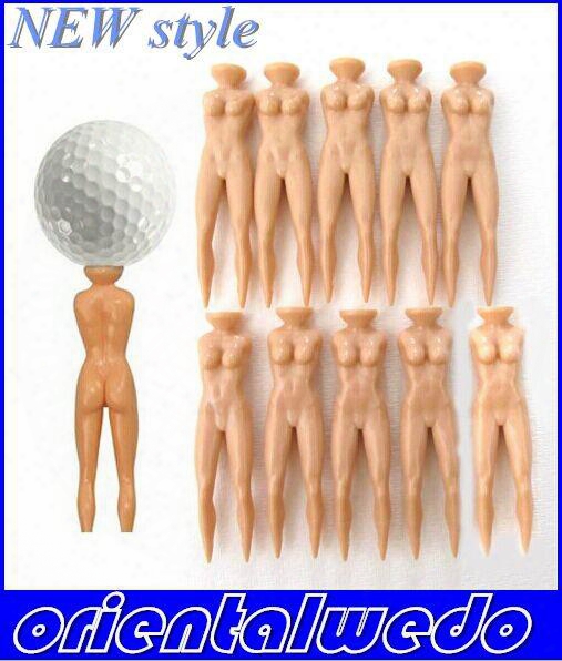 10 X Novelty Joke Nude Lady Goft Tee Divot Plastic Practice Training Golfer Tees Hight Quality+gift Dorp Shipping