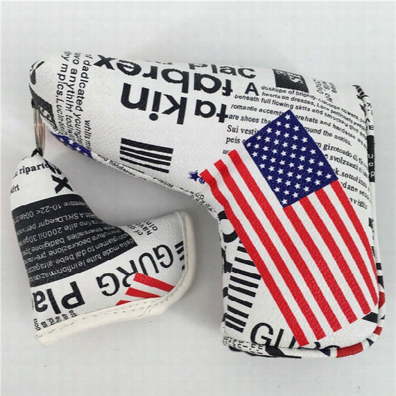 American Flag Golf Putter Headcover One Big One Small For Set Imported Pu Golf Putter Club Head Cover Protection