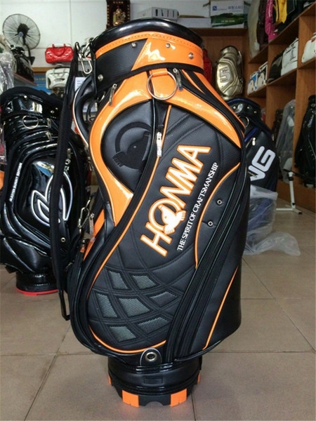 Hot Sale Honma Golf Bag Men High Quality Golf Caddy Bag Leather Golf Staff Bags Top Design Janpan Style Black Yellow Color
